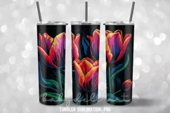 Neon Tulip Tumbler Wrap Sublimation Designs Product Image 4