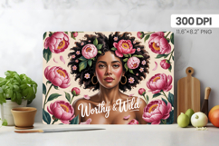 Afro Girl/Woman Melanin braided hair Cutting Board PNG Desig Product Image 1