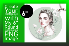 Gorgeous Circle Design Keychain Template , Beauty Woman Product Image 1