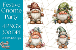 Winter Metallic New Year Gnomes PNG Clipart Product Image 1