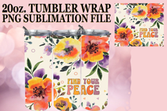 Radiant Smiles 20oz tumbler wrap, Flower Quote Product Image 1