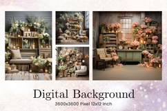 Living Room Couch Backdrops Sofa Summer Background Wallpaper Product Image 1