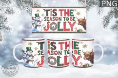 Tis the season jolly Mug Wrap - Christmas Mug Sublimation Product Image 1