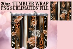 Bold 3D Leopard and Flower Tumbler Wrap Patterns Product Image 1