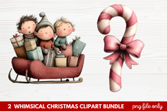 Whimsical Christmas Clipart | Cute Festive Holiday PNG Product Image 1