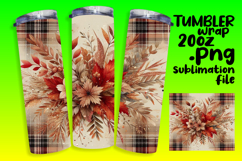 Sublimation Artwork for 20oz Tumbler , Autumn Flower Product Image 1
