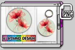 Vibrant Floral Keychain &amp; Car Coaster Sublimation Selection Product Image 1
