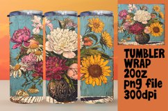 Vintage Floral Print Tumbler Wrap - Sublimation Delight Product Image 1