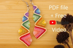 Macrame Rainbow-Colored Earrings DIY YouTube Transcript Product Image 1