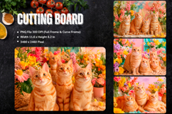 Cat Cutting Board Cat Flower Pet Animal Chopping Board_116 Product Image 1