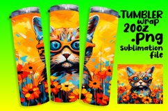 Adorable Kitty Tumbler Wrap with Floral Design Product Image 1