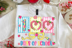 Preppy Happy 100 Days of School Png, 100 Days of School PNG, Product Image 1