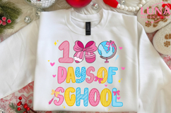 Preppy Happy 100 Days of School Png, 100 Days of School PNG Product Image 6