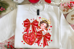 Valentine PNG, Red Heart Coquette Design, Valentines day png Product Image 6