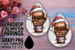 Dynamic Teardrop Earrings Sublimation PNG , Holiday Product Image 1