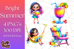 Bright Summer PNG Clipart, Printable Beach Graphics Product Image 1