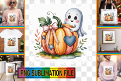 Joyful TOTE BAG Sublimation Magic, Pumpkin Watercolor Product Image 1
