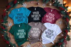 Christmas Family Matching Group Flat Lay T-Shirt Mockups Product Image 1