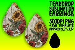 Chic Retro Flower Earring Design PNG Product Image 1