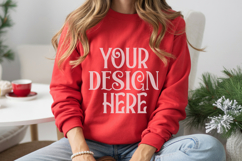 Christmas Gildan 18000 Heliconia Crewneck Sweatshirt Mockup Product Image 1