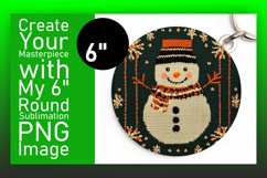Trendy Round Design Keychain Template , Snowman Product Image 1