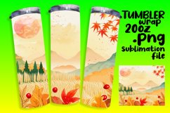 Fall Tumbler Wrap Sublimation | 20oz Watercolor Art Product Image 1