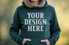Forest Green Chocolate Gildan 18500 Hoodie Mockup, G18000 Ho Product Image 1