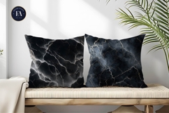 Silver Veins Black Marble Dramatic Texture Digital Paper Product Image 2