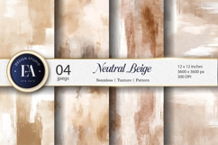 Neutral Beige Watercolor Wash Rustic Boho Digital Paper Product Image 1