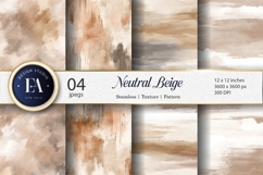 Rustic Boho Beige Watercolor Wash Seamless Digital Paper Product Image 1