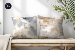 Beige Watercolor Wash Rustic Neutral Boho Digital Paper Product Image 2