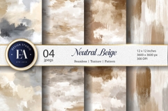 Beige Watercolor Wash Rustic Neutral Boho Digital Paper Product Image 1