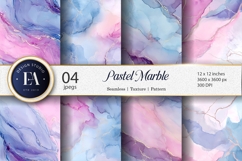 Pastel Watercolor Marble Pink Blue Swirls Digital Paper Product Image 1