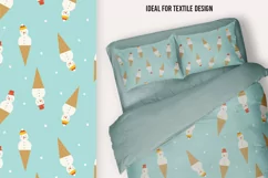 Snowman in the form of ice cream in a waffle cone. Pattern. Product Image 2