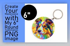 Eye-Catching Dog Pattern Round Design Keychain Sublimation Product Image 1