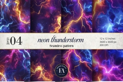 Neon Thunderstorm Texture | Electric Storm Background Product Image 1