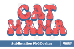 American Cat Mama Papa 4th of July USA Paw DTF PNG Bundle Product Image 2