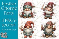 Winter Metallic New Year Gnomes PNG Clipart Product Image 1