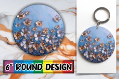 Sparkling Floral Paradise Sublimation : Keychain, Coaster Product Image 1