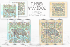 Boho ocean turtle pastel straight tumbler 20oz wrap design Product Image 1