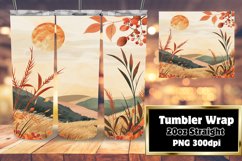 20oz Tumbler Wrap | Autumn Fall Watercolor Design Product Image 1