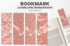 Rose Gold Bookmark PNG, Bookmark Sublimation Product Image 1