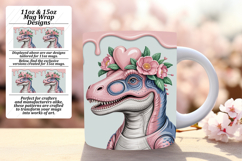 CHIC 11oz PNG Mug Wrap Template , Cute Dino Product Image 1