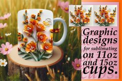 Dreamy Whimsical Floral 3D Mug Wrap Design 11oz 15oz Product Image 1