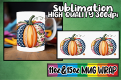 Wholesome days 11oz 15oz sublimation wrap, Pumpkin Watercolo Product Image 1