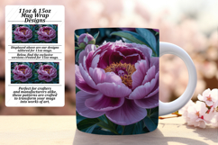 Stylish 15oz Mug Wrap Png Artwork , Flowers Product Image 1