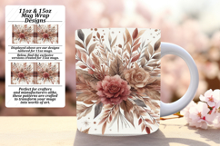 STUNNING 15oz PNG Mug Wrap Design , Autumn Flower Product Image 1