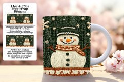 Radiant 15oz Mug Wrap Png Template , Snowman Product Image 1