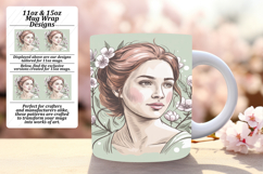 Creative 15oz Mug Wrap Png Artwork , Beauty Woman Product Image 1