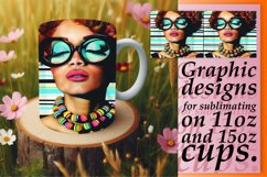 Melanin Marvel: Striped Pattern Mug Wrap,11oz/15oz Product Image 1